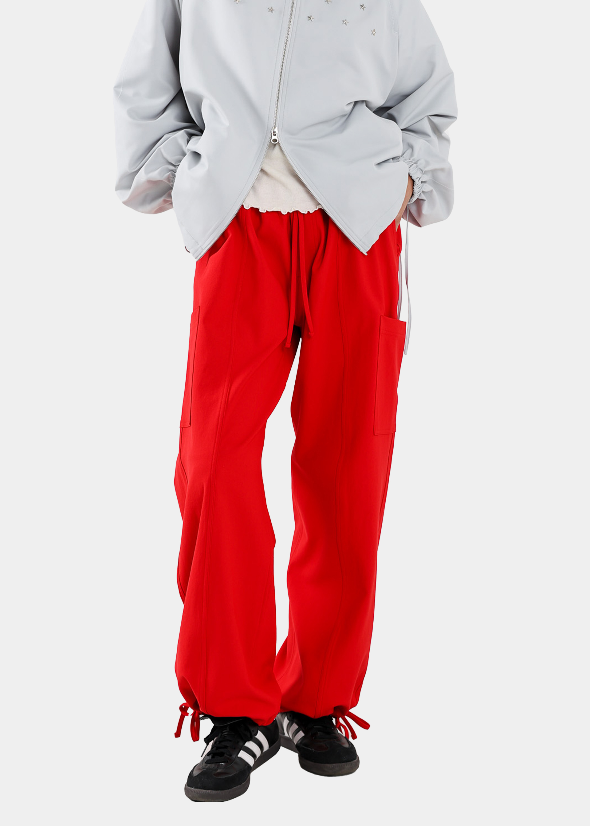 TWILL SPAN CARGO PANTS - RED